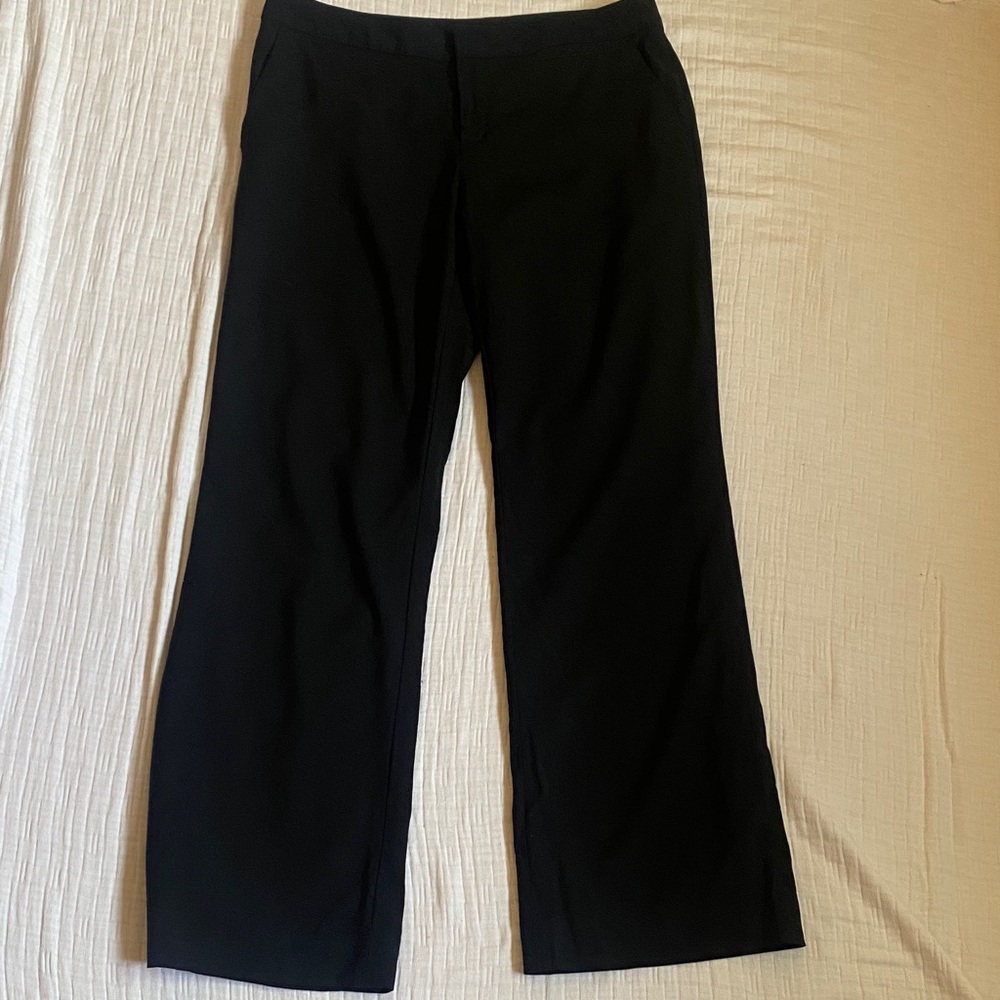Banana Republic 95% Wool Black Wide-Leg Trousers